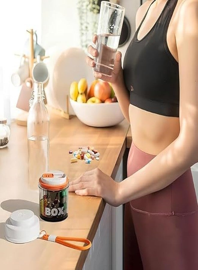 CLICKSWIFT علبة حبوب طبية فاخرة من كليكسويفت® بأربعة أقسام، للمكملات الغذائية، خالية من مادة BPA، مصنوعة من مواد آمنة غذائياً، ومضادة للاختلاط، بتصميم واسع الفتحات، مناسبة للسفر والاستخدام المنزلي واليومي - قطعة واحدة (متعددة الألوان) - Image 3